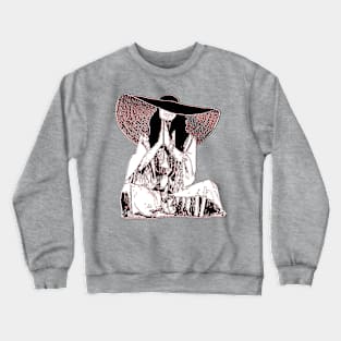 temple vibes serenity meditative pose fashionable hat moments Crewneck Sweatshirt